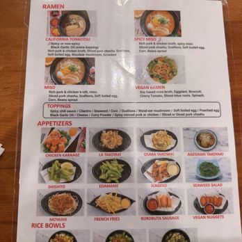 Wadaya - Menu - Ramen Near Me - Fremont, California