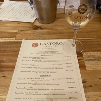 Castoro Cellars - Tasting menu. - Wineries Near Me - Templeton, California Castoro Cellars - Tasting menu. - Wineries Near Me - Templeton, California