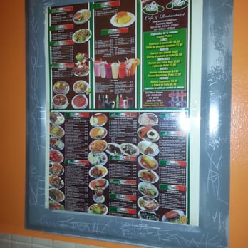 Las Ranas Cafe - Menu in bathroom - Mexican Near Me - Los Angeles, California