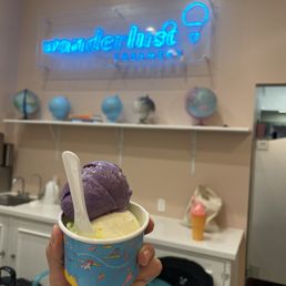 Ube malted crunch and pandan tres leches