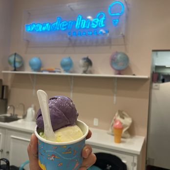 Wanderlust Creamery - Ube malted crunch and pandan tres leches - Ice Cream & Frozen Yogurt Near Me - Los Angeles, California
