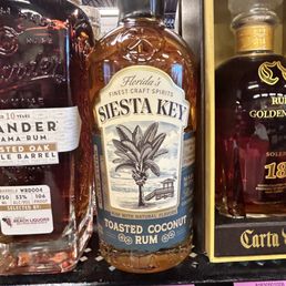 a variety of bottles on display