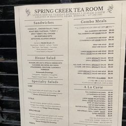 Spring Creek Tea Room - Updated prices 2024