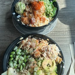 Two customized Poké bowls Two customized Poké bowls