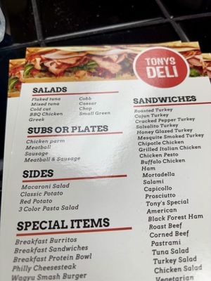 Menu photo 1 Tony's Deli Burbank, CA