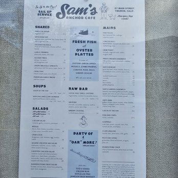 Sam's Anchor Cafe - Menu - Seafood Near Me - Tiburon, California