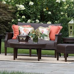 Casual Living Fireside & Grillin - Summer Classics Bentley Collection - comes in this dark brown finish as well as Oyster (grey).  On sale for 40% OFF MSRP through April.