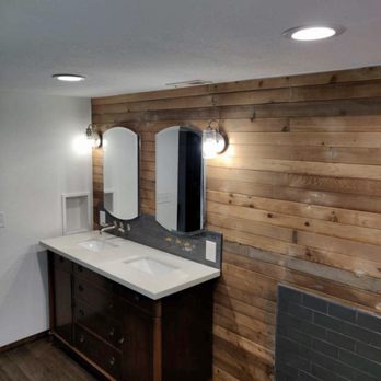 Gar-Sons construction - Repurposed wood panels and dresser into vanity - General Contractors Near Me Gar-Sons construction - Repurposed wood panels and dresser into vanity - General Contractors Near Me