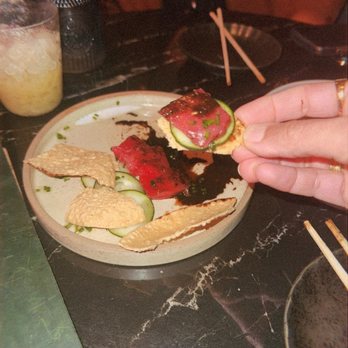 Tokyo Noir - Bluefin tuna tostada - Speakeasies Near Me - Long Beach, California Tokyo Noir - Bluefin tuna tostada - Speakeasies Near Me - Long Beach, California