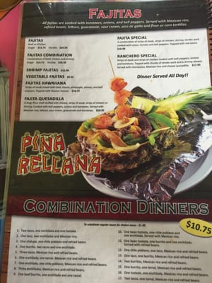 Menu photo 2 Rancheros Mexican Grill West Branch, MI