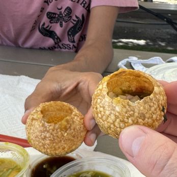 Pav Bhaji Express - Menu Item #16: Pani Poori - Food Trucks Near Me - Austin, Texas