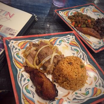 The Latin Pig Cuban Restaurant - Lechon with Arroz con Gandules and Picadillo with Arroz Congri plus a side of Maduros - Cuban Near Me - Plano, Texas The Latin Pig Cuban Restaurant - Lechon with Arroz con Gandules and Picadillo with Arroz Congri plus a side of Maduros - Cuban Near Me - Plano, Texas