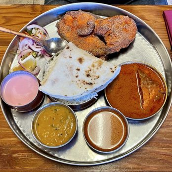 Surmai - Surmai Thali (Kingfish and more...) - Indian Near Me - Sunnyvale, California Surmai - Surmai Thali (Kingfish and more...) - Indian Near Me - Sunnyvale, California