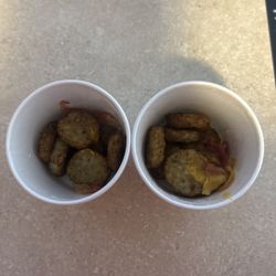 Dunkin' - This is supposed to be the new Loaded Hashbrowns, literally a drop of cheese and a half of peice of bacon in each cup, absolutely pitiful