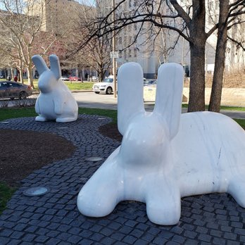Citygarden - 'Two Rabbits' (painted bronze, 2004). They look like big ol marshmallowy cuteness! - Parks Near Me - Saint Louis, Missouri Citygarden - 'Two Rabbits' (painted bronze, 2004). They look like big ol marshmallowy cuteness! - Parks Near Me - Saint Louis, Missouri