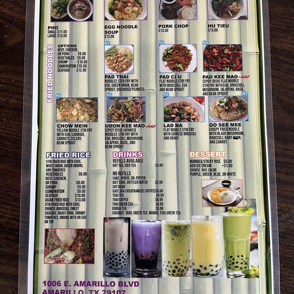 Back side menu Back side menu