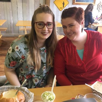 Rocky Mountain Seafood - A couple of hotties modeling the bread bowls and clam chowder! - Seafood Markets Near Me - Afton, Wyoming