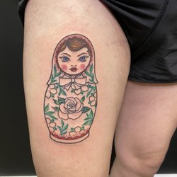 Altered Society Tattoo - My Matryoshka done by Desi! So excited about this piece!