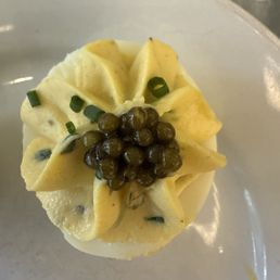 Deviled eggs with caviar