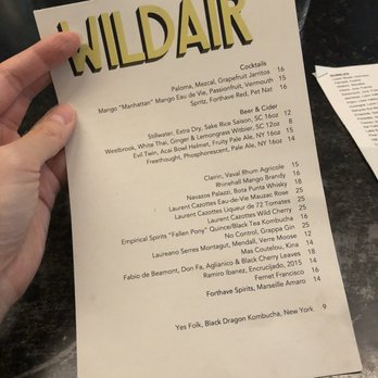 Wildair - Menu August 2019 - New American Near Me - New York, New York Wildair - Menu August 2019 - New American Near Me - New York, New York