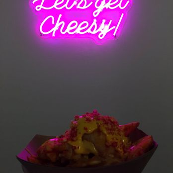 STIX - Deluxe waffle fries with the cheesy neon sign - Hot Dogs Near Me - San Francisco, California