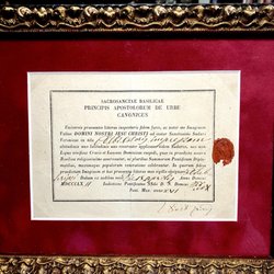 Certificate of authenticity from Vatican.