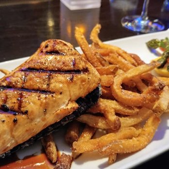 Weinkeller - CEDAR PLANK PACIFIC SALMON with truffle fries. - Wine Bars Near Me - Niagara Falls, Ontario Weinkeller - CEDAR PLANK PACIFIC SALMON with truffle fries. - Wine Bars Near Me - Niagara Falls, Ontario