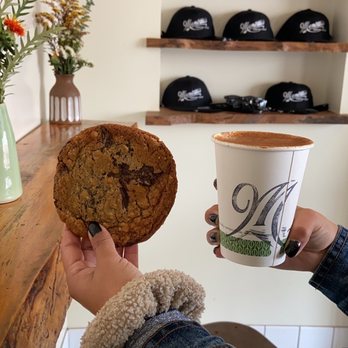 Menotti's Coffee Stop - Chocolate chip cookie + Spanish latte - Coffee & Tea Near Me - Venice, California Menotti's Coffee Stop - Chocolate chip cookie + Spanish latte - Coffee & Tea Near Me - Venice, California