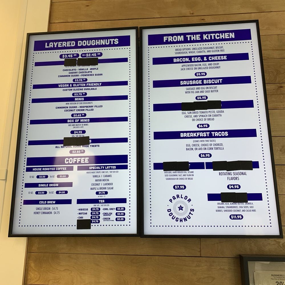 Parlor Doughnuts - Menu - December 2024 - Coffee & Tea Near Me - Huntsville, Alabama Parlor Doughnuts - Menu - December 2024 - Coffee & Tea Near Me - Huntsville, Alabama