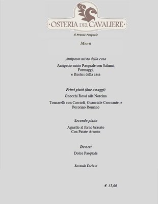 Menu photo 2 Osteria del Cavaliere Rome, RM Menu photo 2 Osteria del Cavaliere Rome, RM
