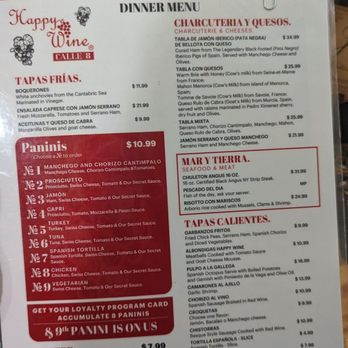Happy Wine Calle Ocho - Menu - Tapas Bars Near Me - Miami, Florida Happy Wine Calle Ocho - Menu - Tapas Bars Near Me - Miami, Florida