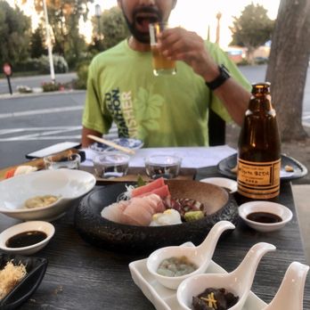 Leichi - Happy camper with beer, sake, limited sashimi, and pairings! Fresh and delicious! - Japanese Near Me - Santa Clara, California