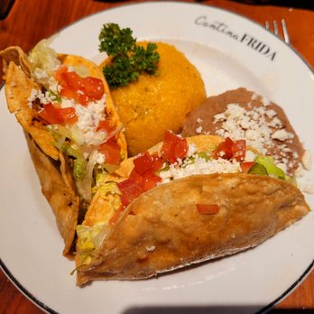 Cantina Frida - The two taco combo plate. Chicken and beef. - New Mexican Cuisine Near Me - Beverly Hills, California Cantina Frida - The two taco combo plate. Chicken and beef. - New Mexican Cuisine Near Me - Beverly Hills, California