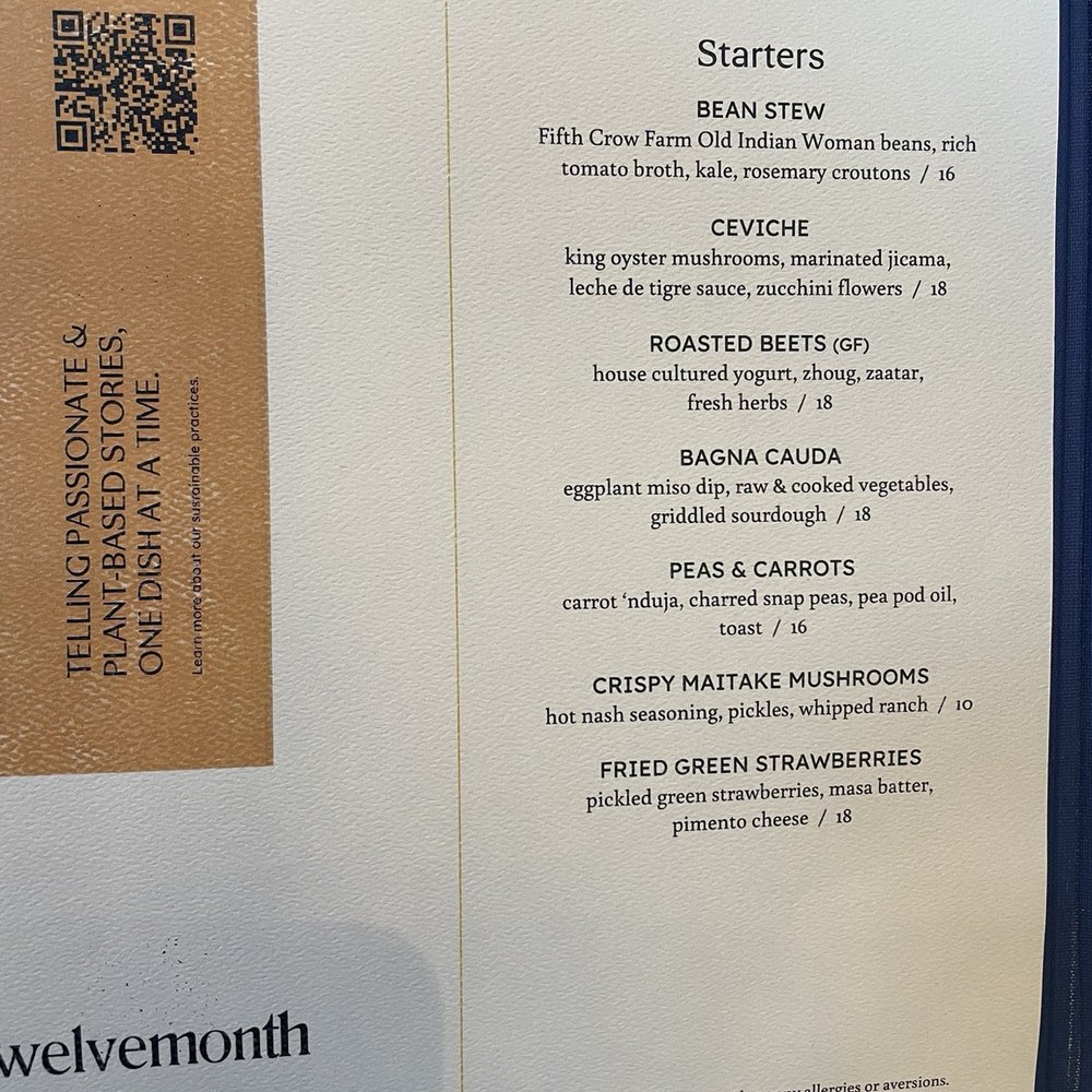 Twelvemonth - Menu - Vegan Near Me - Burlingame, California Twelvemonth - Menu - Vegan Near Me - Burlingame, California