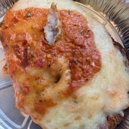 Chicken Breast Parmigiana. Hardly and sauce Chicken Breast Parmigiana. Hardly and sauce