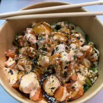 Sus Hi Eatstation - Crazy Rich Salmon Bowl - Sushi Bars Near Me - Orlando, Florida Sus Hi Eatstation - Crazy Rich Salmon Bowl - Sushi Bars Near Me - Orlando, Florida