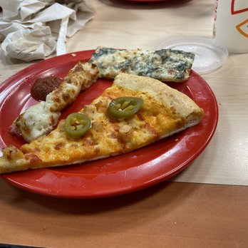 Cicis Pizza - Buffalo Chicken Pizza with jalapeños courtesy of the salad bar - Pizza Near Me - Harrisonburg, Virginia Cicis Pizza - Buffalo Chicken Pizza with jalapeños courtesy of the salad bar - Pizza Near Me - Harrisonburg, Virginia