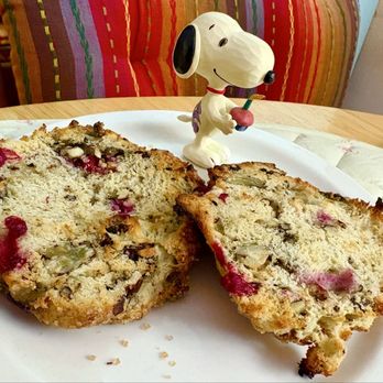 Gregorys Coffee - Toasted Gregory's Cranberry Walnut Scone to go for breakfast. Posted with review 10/13/25 - Coffee & Tea Near Me - New York, New York