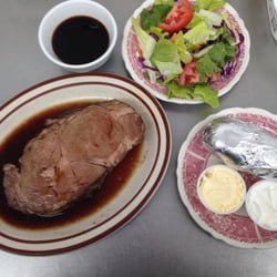 Wink's Bar & Grill - Friday night special. Prime rib, side salad and baked potato.