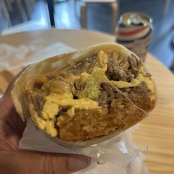 Steak and egg burrito