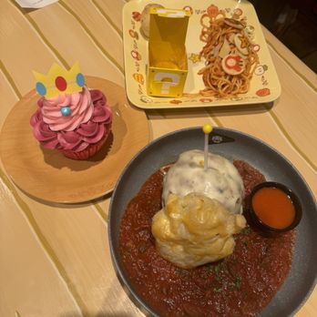 Toadstool Cafe - Princess peach cupcake / power up spaghetti/ bowsers challenge - Cafes Near Me - Universal City, California Toadstool Cafe - Princess peach cupcake / power up spaghetti/ bowsers challenge - Cafes Near Me - Universal City, California
