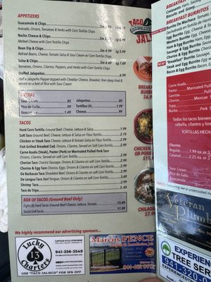 Menu photo 3 Taco Jalisco Sarasota, FL Menu photo 3 Taco Jalisco Sarasota, FL