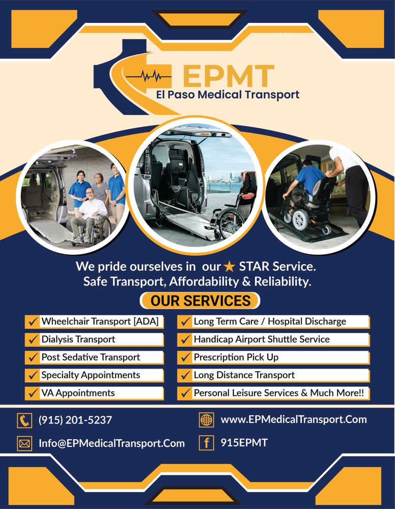 EL PASO MEDICAL TRANSPORT Updated August 2024 7362 Remcon Cir, El
