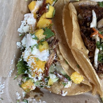 Solbird Kitchen & Tap - Left: carnitas tacos Right: Korean beef - Tex-Mex Near Me - Fort Wayne, Indiana
