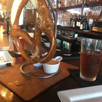 Hotel Sutter Restaurant - Hot Hanging Pretzel and Amador Brewery Dirty Blonde. Pretty darn good. - New American Near Me - Sutter Creek, California