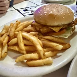 Pump City Diner - Fried chicken sandwich with fries