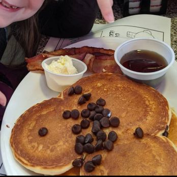 Dixie's Diner - Kid's chocolate chip pancakes. Portion was huge, price was tiny. - American Near Me - Idaho Falls, Idaho
