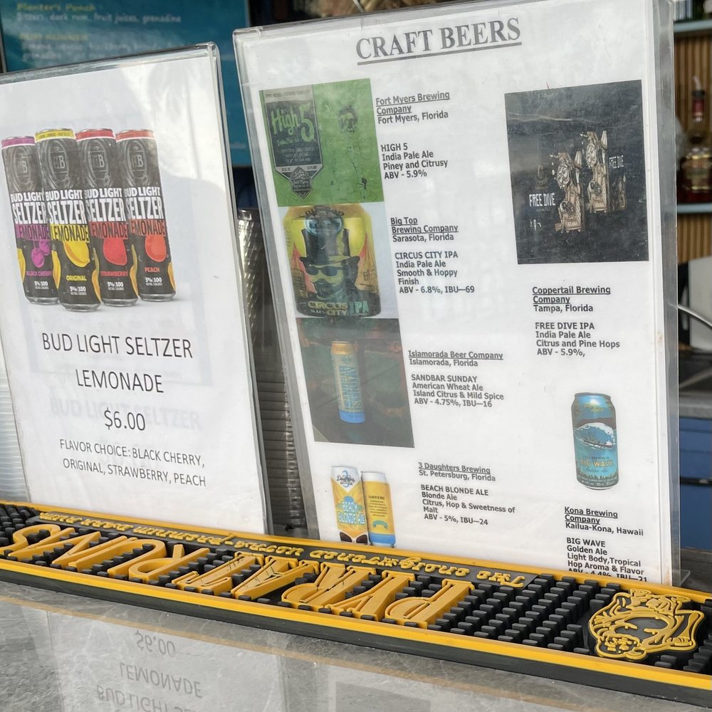 Beer menu Beer menu