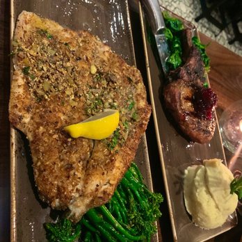 GRANVILLE - Rainbow Trout Plate Thick-Cut Pork Chop Plate - New American Near Me - Studio City, California GRANVILLE - Rainbow Trout Plate Thick-Cut Pork Chop Plate - New American Near Me - Studio City, California