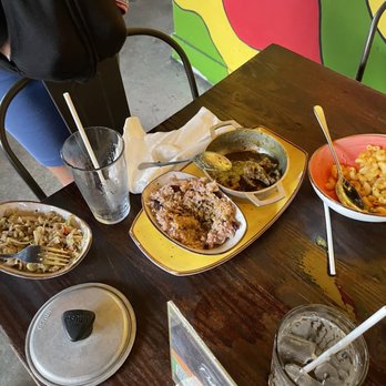 Dukunoo - This curry goat with rice & peas & cabbage is $32. Mac and cheese as a side is $12 very disappointed teenager and young child. - Caribbean Near Me - Miami, Florida
